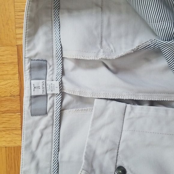 Tristan Straight Cut Khaki Cuffed Cropped Pants - Picture 4 of 6